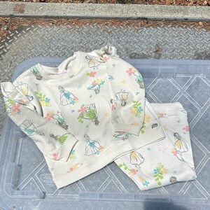 Disney White Pajama Set with Whimsical Print